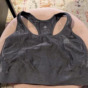 ADIDAS BLACK/SILVER LONGLINE SPORTS BRA SIZE XL